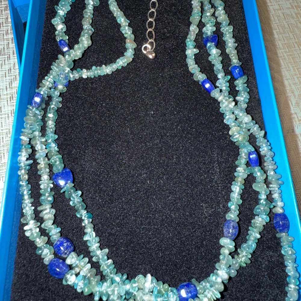 Jay King apatite and lapis Beaded Necklace